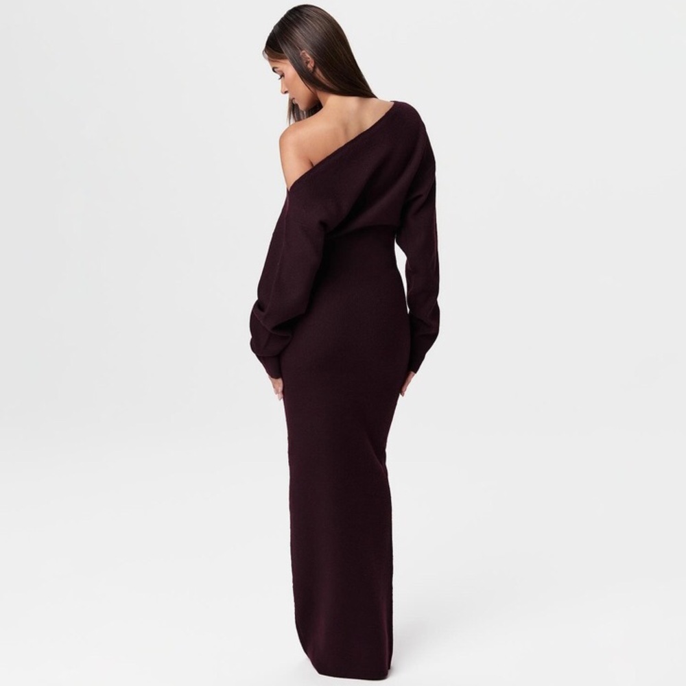 Naked Wardrobe Knit Off-Shoulder Sweater Maxi Dress - Picture 3 of 13